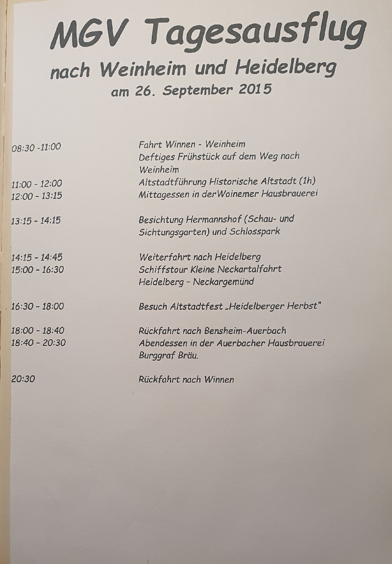 2015 - Tagesausflug nach Weinheim und Heidelberg - September 2015