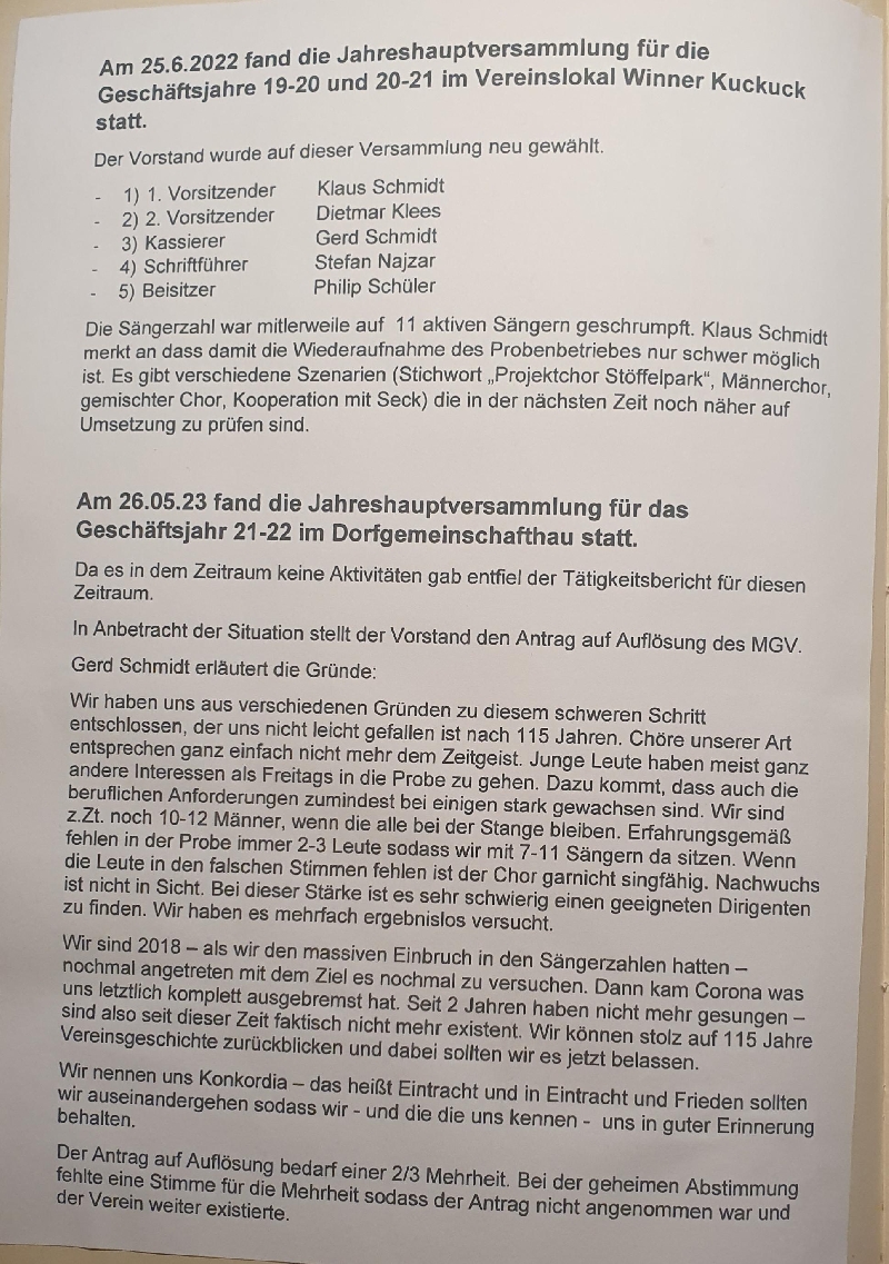 2022 - Jahreshauptversammlung 2019-2021